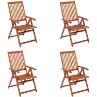 vidaXL Chaises de jardin pliantes 4 pcs. Bois massif acacia
