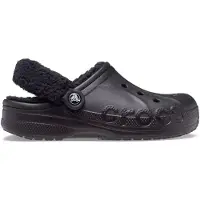 Crocs Baya Sabots à brides en peluche doublés Noir/Noir