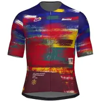Santini Tdf Arrivée Dash 2025 Short Sleeve Jersey Multicolore XS