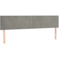 vidaXL Têtes de lit 2 pcs. Gris clair 90x5x78/88 cm velours