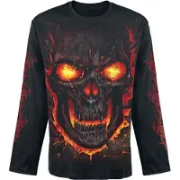 Spiral T-shirt manches longues Gothic de - Skull Lava - L - XL - pour Homme - noir - Taille XL