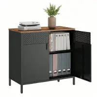 Songmics Buffet, Double Porte Aimantée, 80 x 40 x 76 cm, avec Étagère Réglable