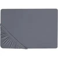 Beliani Drap-housse coton gris foncé 140 x 200 cm JANBU (140 x 200 cm)