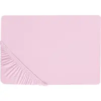 Beliani Drap-housse coton rose 180 x 200 cm JANBU (180x200)