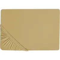 Beliani Drap-housse coton vert olive 90 x 200 cm JANBU (90 x 200 cm)