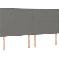vidaXL Têtes de lit 4 pcs. Gris foncé 80x5x78/88 cm Tissu