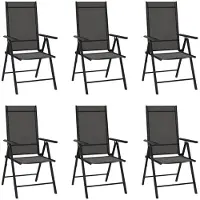 vidaXL Chaises de jardin pliantes 6 pcs. Textilène noir