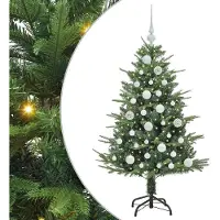vidaXL Sapin de Noël artificiel pré-éclairé avec set de boules Vert