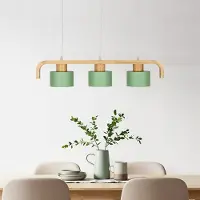 LumenXL Lampe suspendue 3 lumières avec bois vert - Rosie