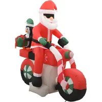 vidaXL Père Noël gonflable sur moto LED IP44 160 cm