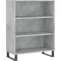 vidaXL Highboard gris béton 69,5x34x180 cm Bois composite