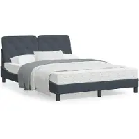 vidaXL Lit avec matelas gris foncé 120x200 cm velours