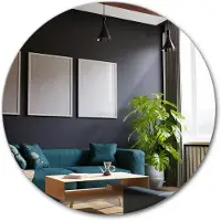 Tulup Rond Miroir Moderne Classique Circulaire Mural fi 50 cm Scandinave original Miroir de maquillage de maquilleur de rasage pour Entrée Séjour Bureau Salle de bain Couloir