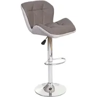 Mendler Tabouret de bar HWC-A92, tabouret de bar, cuir synthétique réglable en hauteur couleur taupe