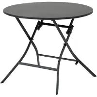 Hespéride Table De Jardin Ronde Greensboro 4 Places Graphite -