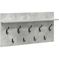vidaXL Porte-manteau mural avec étagère Gris béton 80 x 40 x 12 cm