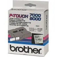 Brother TX-M51 cassette à ruban 'extrême' 24 mm (d'origine) - noir mat sur transparent brillant