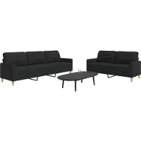 vidaXL Ensemble de canapés 2 pièces noir tissu