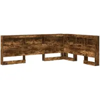vidaXL : Tête de lit de rangement, chêne fumé, matériau composite en bois