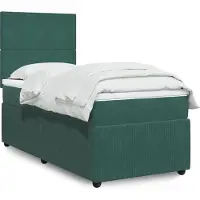 vidaXL Lit boxspring avec matelas vert foncé 100x200 cm velours