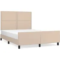 vidaXL Cadre de lit sans matelas cappuccino 140x190 cm similicuir