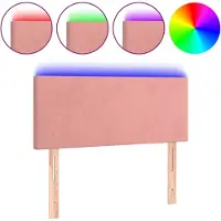 vidaXL LED Tête de lit rose 100x5x78/88 cm velours