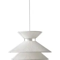Frandsen Suspension , Kiku, dimmable, Blanc, Salon / séjour, Tissu / textile, Design