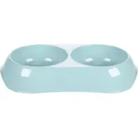 OEM Ensemble bol et abreuvoir pour chien - Forme ovale - Bleu clair - 2 x 200 ml - Modèle 133960