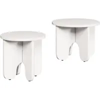 vidaXL Table Basse 2 Pcs Blanc 39.5 X 39.5 X 30 Cm Lumarko