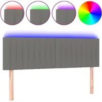 vidaXL Tête de lit LED gris foncé 144x5x78/88 cm Tissu