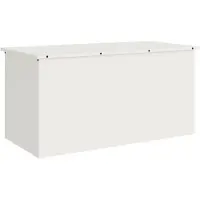 vidaXL Coffre de rangement d'extérieur blanc 100 x 50,5 x 50 cm en acier