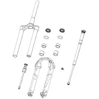 Rockshox Couronne/tige de fourche/tube vertical Dual Position Air 51 Offset pour Zeb A1 Noir 27,5-29 pouces Noir 27,5-29 pouces
