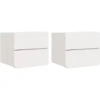 vidaXL Table de chevet 2 pcs Blanc 39 x 34 x 33 cm Bois de pin massif