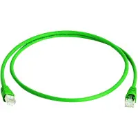 Telegärtner 100007974 RJ45 Network cable, patch cable CAT 6A S/FTP 1.00 m Green Flame-retardant, incl. detent, Twin shield, double shielding, Halogen-free,