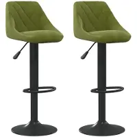 vidaXL Tabouret de bar 2 pcs. velours vert clair