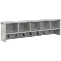 vidaXL Porte-manteau mural avec étagère Gris béton 100 x 16 x 26 cm