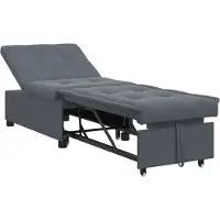 vidaXL Canapé-lit gris foncé 194 x 67 x 82 cm velours