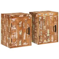 vidaXL Table de chevet 2 pcs Marron Bois massif récupéré