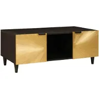 vidaXL Table basse noire et dorée 100 x 54 x 40 cm en aggloméré