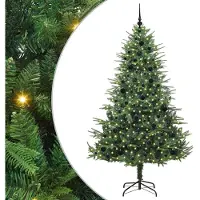 vidaXL Sapin de Noël artificiel pré-éclairé avec set de boules Vert
