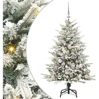 vidaXL Sapin de Noël artificiel pré-éclairé avec set de boules Vert