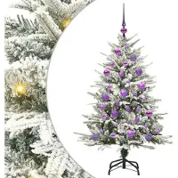 vidaXL Sapin de Noël artificiel pré-éclairé avec set de boules Vert
