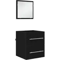 vidaXL Ensemble de meubles de salle de bains avec tiroirs noir 41 x 38,5 x 48 cm