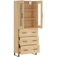 vidaXL Highboard chêne Sonoma 69,5x34x180 cm Matériau dérivé du bois