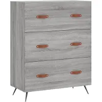 vidaXL Highboard Gris Sonoma 69,5x34x180 cm Matériau dérivé du bois
