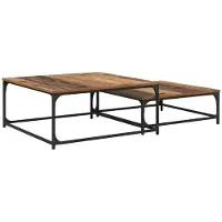 vidaXL Table basse, lot de 2, bois recyclé et aggloméré
