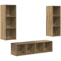 vidaXL Ensemble de meubles TV mural 3 pcs Artisan-Chêne Bois composite