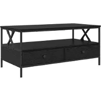 vidaXL Table basse noire imitation chêne 100 x 51 x 45 cm Bois composite