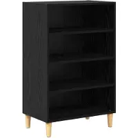 vidaXL Buffet noir aspect chêne 57 x 35 x 89,5 cm en aggloméré