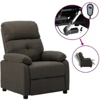 vidaXL Fauteuil relax électrique Tissu Taupe
